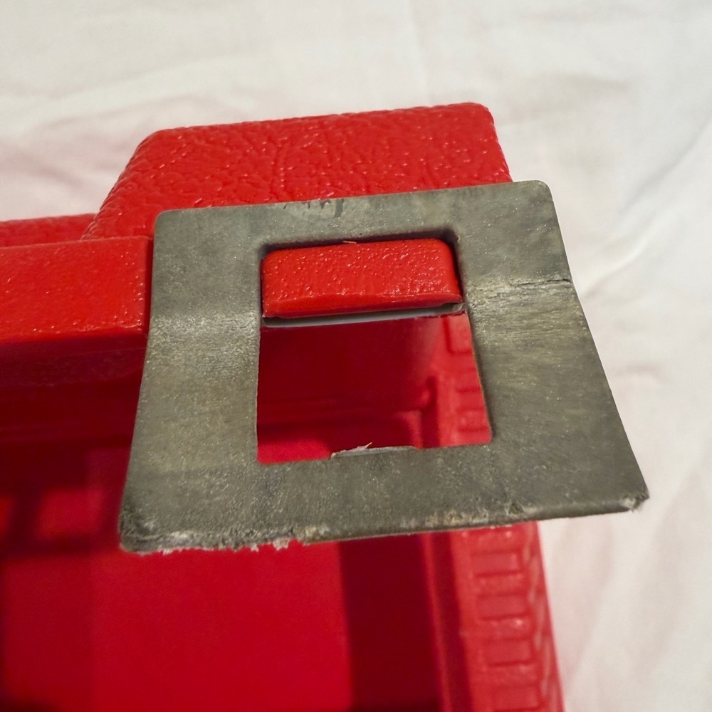 Lego Red Molded Plastic Carry Case Vintage - Picture 8 of 9